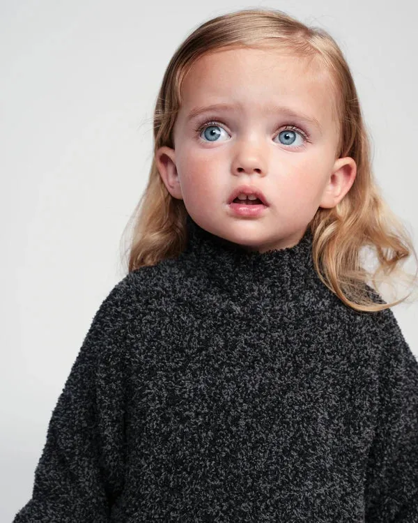 7AM - Boxy Mock Neck Sweater - Fuzzy