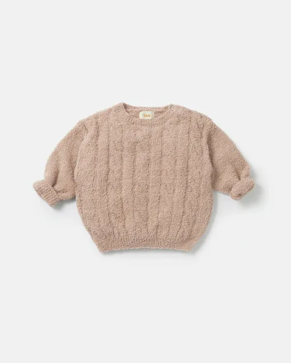 7AM - Boxy Sweater Cable Fuzzy