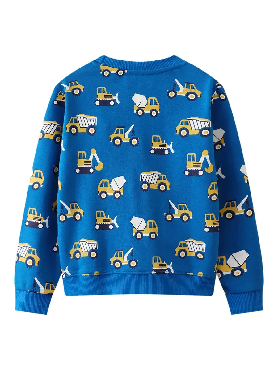Kids Boys Stars Print Warm Winter Sweatshirts
